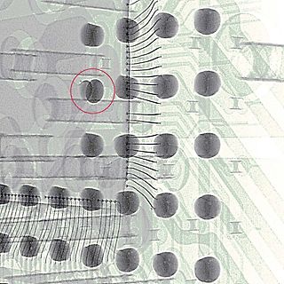 Detailansicht eines BGA-Chip-Layouts