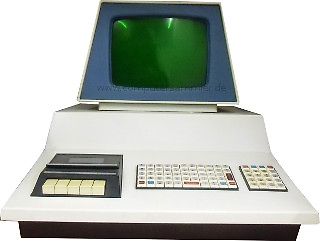 Retro-Computer mit grünem Bildschirm