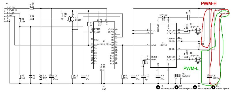 Schaltplan einer Arduino Nano PWM-Steuerung