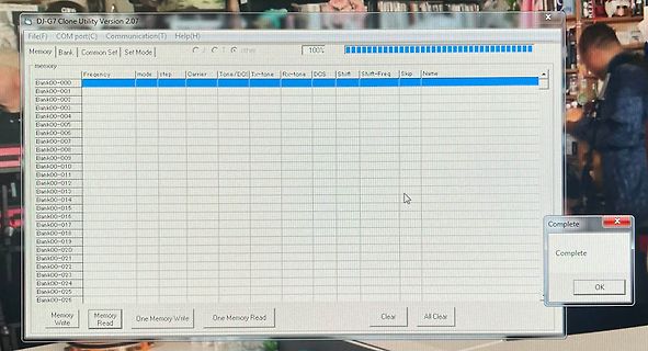 DJ-G7 Clone Utility Software Fenster