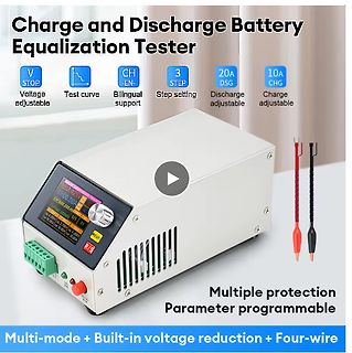 Batterie-Equalization-Tester mit Display und Messklemmen