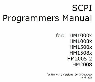 Titelblatt eines SCPI Programmers Manuals