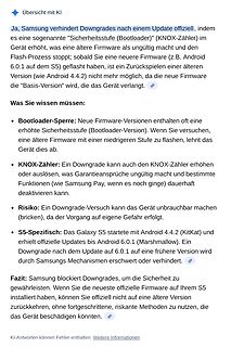 Informationen zu Samsung Downgrade-Sperre und KNOX-Zähler