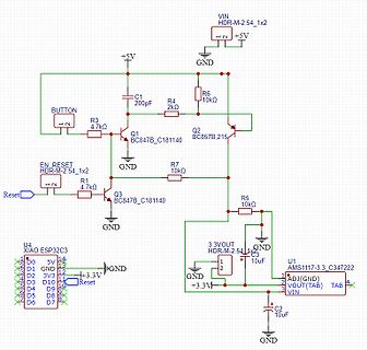 Schaltplan mit ESP32C3 und Spannungsregler