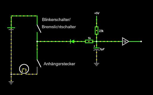 Schaltplan mit Blinkerschalter und Bremslichtschalter