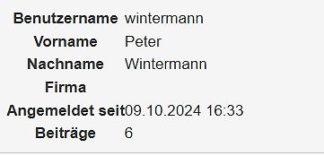 Benutzerprofil eines Forenmitglieds