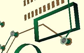 Ausschnitt einer 3D-CAD-Darstellung einer Leiterplatte