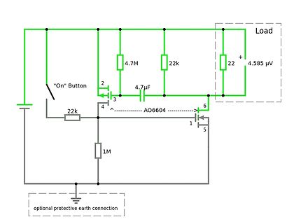 Schaltplan einer MOSFET-gesteuerten Schaltung