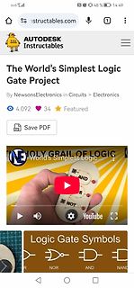 Screenshot einer Instructables-Webseite über Logikgatter
