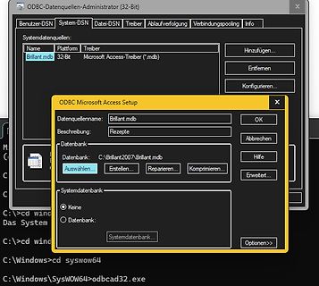 ODBC Microsoft Access Setup Fenster