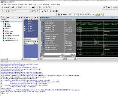 Screenshot der ModelSim Simulation Software