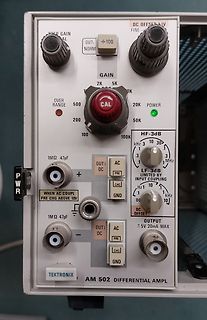 Tektronix AM 502 Differenzverstärker Frontplatte