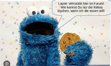 Cookie Monster Meme mit deutschem Text