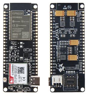 Vorder- und Rückseite eines Lilygo ESP32 LoRa Moduls