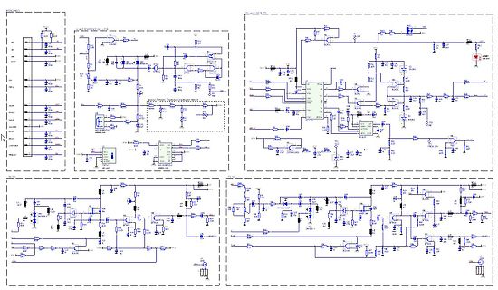 Elektronischer Schaltplan mit mehreren Modulen
