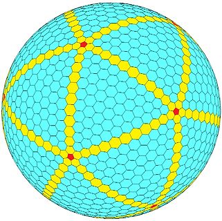 Geometrische Kugelstruktur aus Sechsecken und Fünfecken