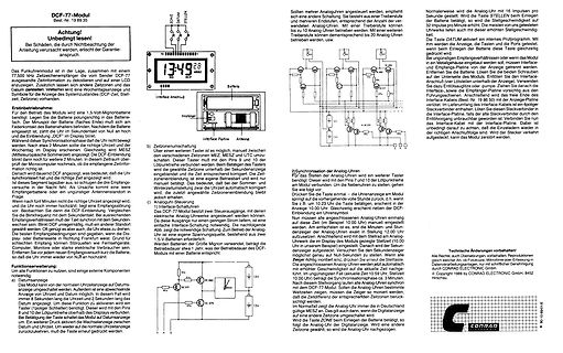 Bedienungsanleitung und Schaltplan eines DCF-77 Moduls