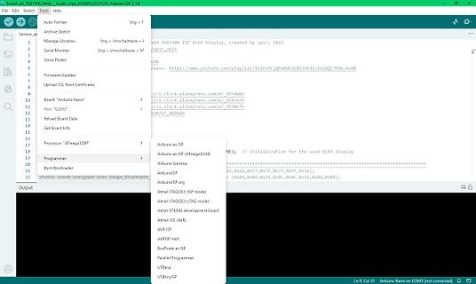 Arduino IDE Softwareoberfläche