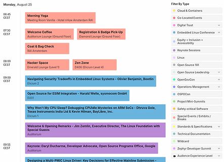 Zeitplan der Embedded Linux Conference