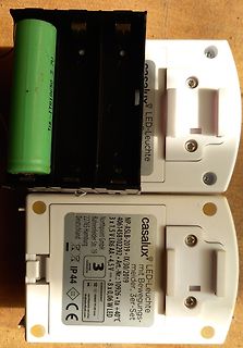 Casalux LED-Leuchte mit Batteriefach und Batterie