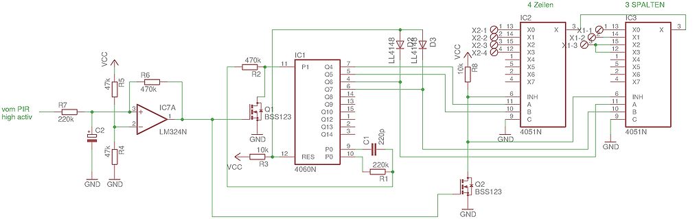 Schaltplan mit LM324N und 4060N ICs