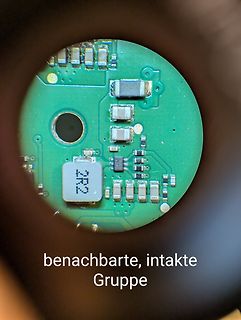 Makroaufnahme einer Leiterplatte mit SMD-Bauteilen