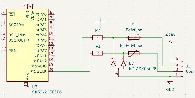 Schaltplan eines Mikrocontroller-Anschlusses