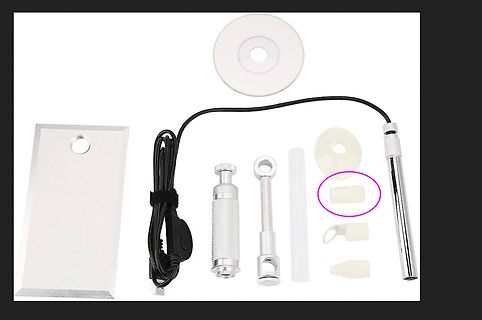 Zubehörset mit Metallteilen und Kabel