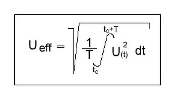 Mathematische Formel für die Effektivspannung