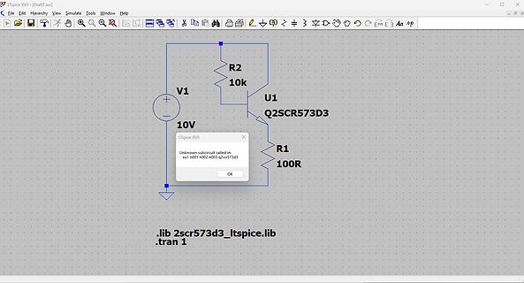 LTspice Schaltplan mit Fehlermeldung