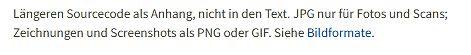 Forum-Hinweis zu Dateiformaten und Quellcode