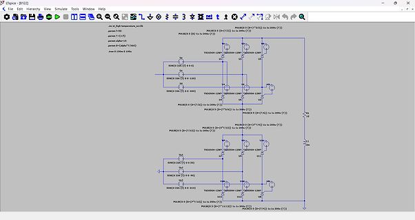 LTspice Schaltplan mit Transistoren und Sinusquellen
