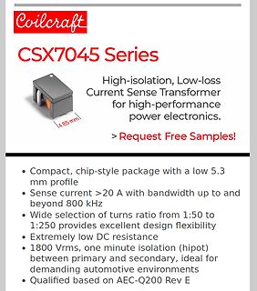 Produktblatt Coilcraft CSX7045 Stromwandler