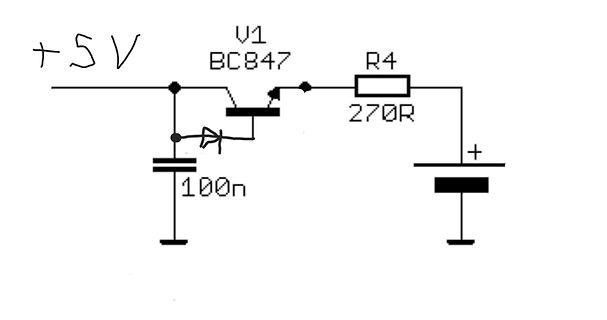 Schaltplan mit Transistor und Widerstand