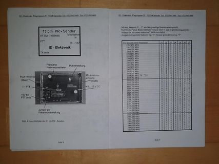 Bedienungsanleitung 13 cm PR Sender
