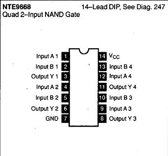 Pinbelegung NTE9668 Quad 2-Input NAND Gate