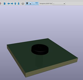 3D-CAD-Modell eines Bauteils auf einer Platte