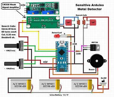 Schaltplan eines Arduino Metal Detektors