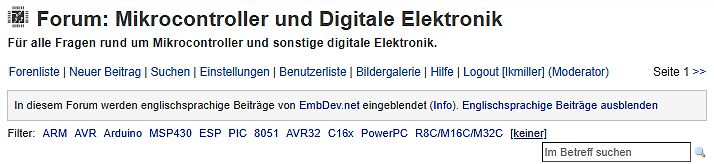 Screenshot eines deutschsprachigen Elektronik-Forums
