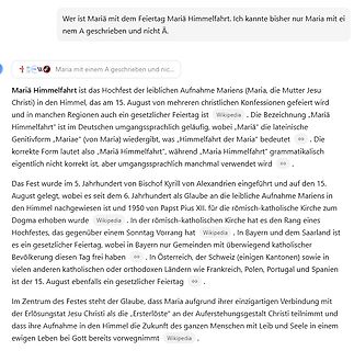 Wikipedia-Artikel über Mariä Himmelfahrt