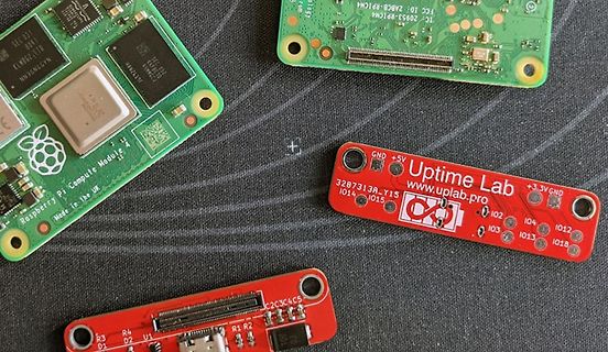 Raspberry Pi Compute Module und Uptime Lab Leiterplatten