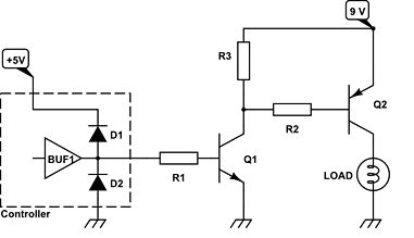 Schaltplan einer Transistor-Treiberstufe