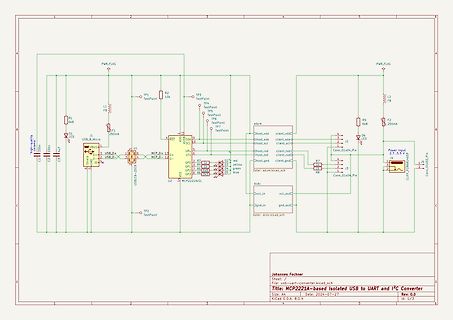Schaltplan eines USB zu UART und I2C Konverters
