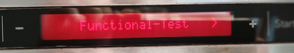 Display eines Geräts mit Menüpunkt