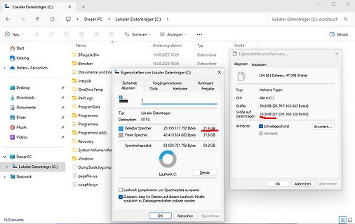 Windows Explorer Eigenschaften Fenster Lokaler Datenträger