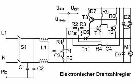 Schaltplan eines elektronischen Drehzahlreglers