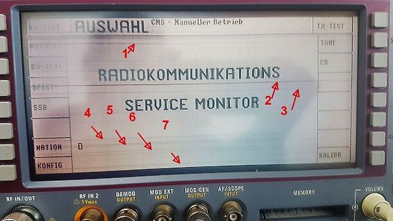 Display eines Radiokommunikations-Service-Monitors