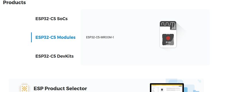 Produktübersicht ESP32-C5 SoCs, Module und DevKits