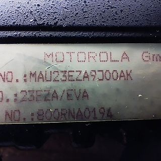 Typenschild eines Motorola Geräts