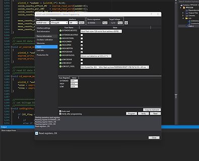Software-Screenshot eines AVR-Programmierwerkzeugs